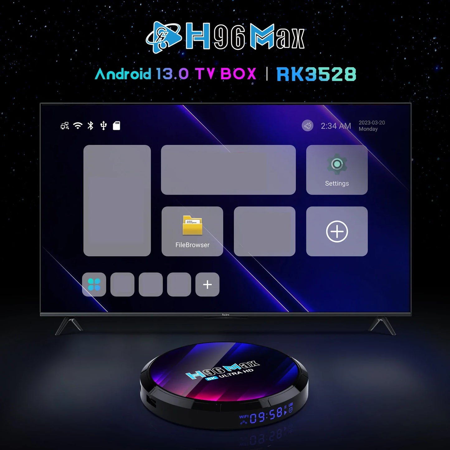 H96 MAX RK3528 Smart TV Box Android 13 TVBox